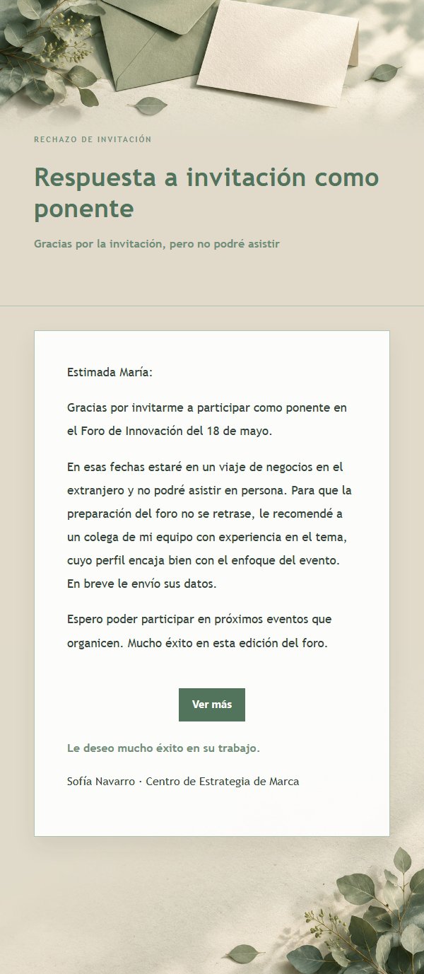 Correo de Rechazo Cortés Estilo Salvia Marfil 2