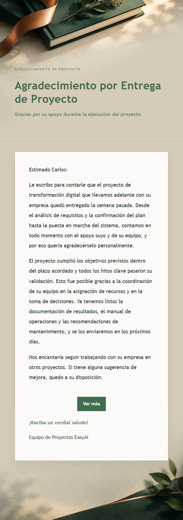 Agradecimiento Proyecto Bosque Cobre