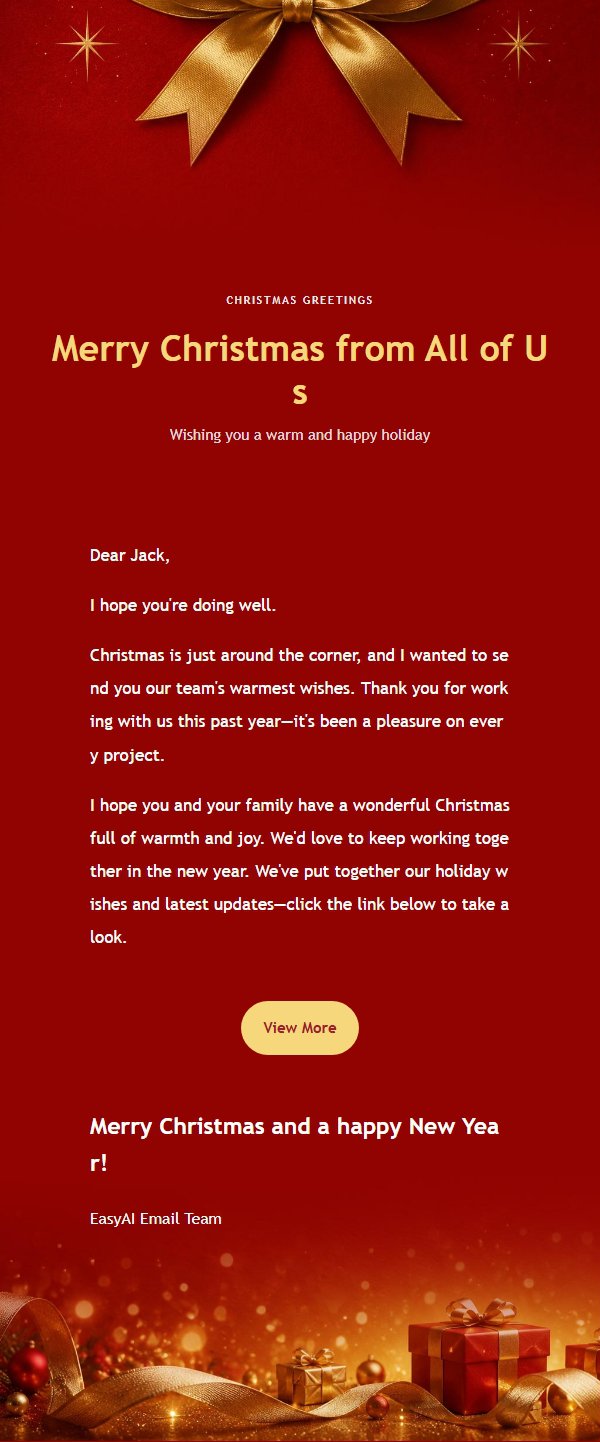 Classic Red & Gold Christmas Greeting Card