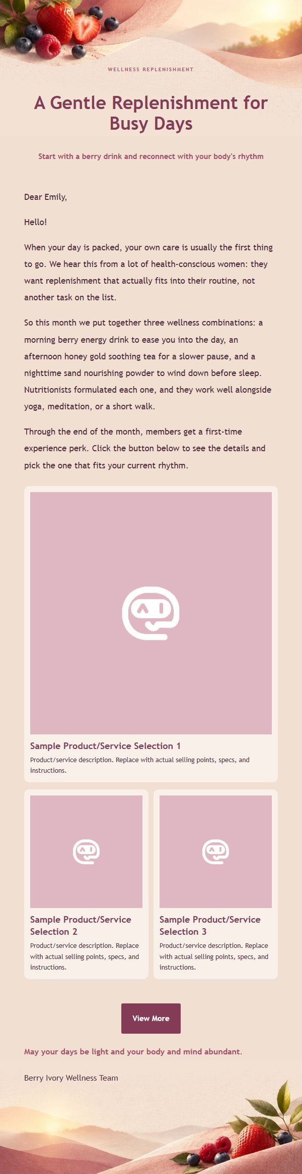 Berry Ivory Wellness Email