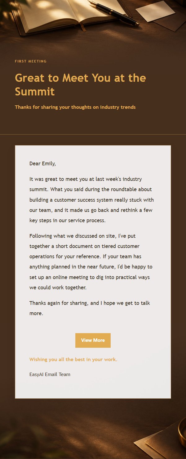 Charcoal Amber Post-Meeting Thank-You Email 2