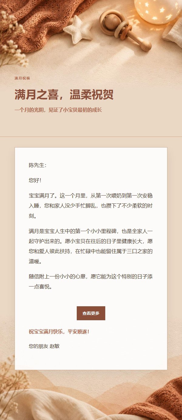 陶土奶油新生儿祝福邮件 2