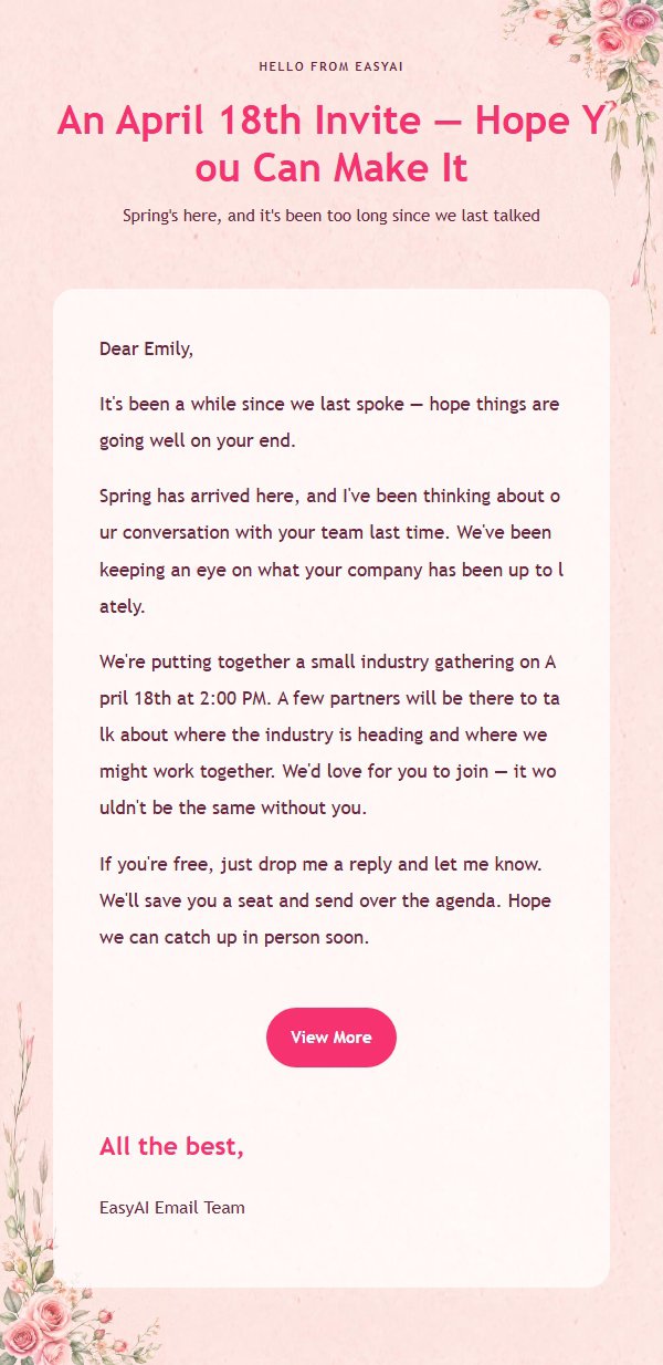 Pink Rose Floral Greeting Letter