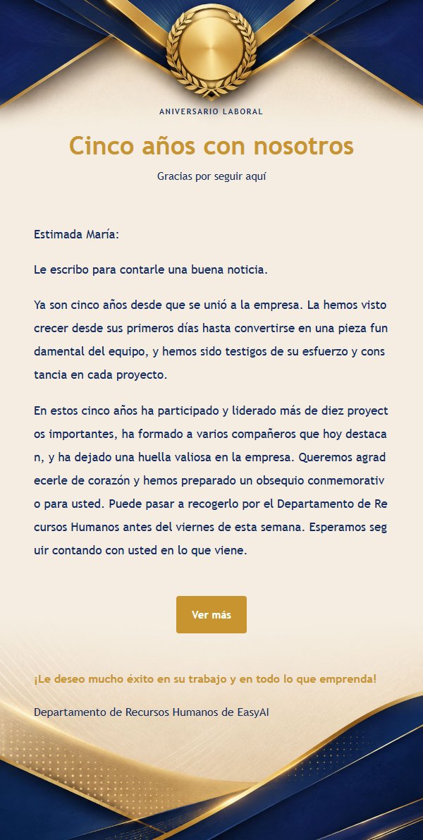 Correo de Reconocimiento Real Azul y Oro 2