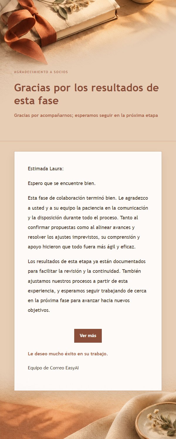 Agradecimiento Terracota y Crema por Proyecto 2