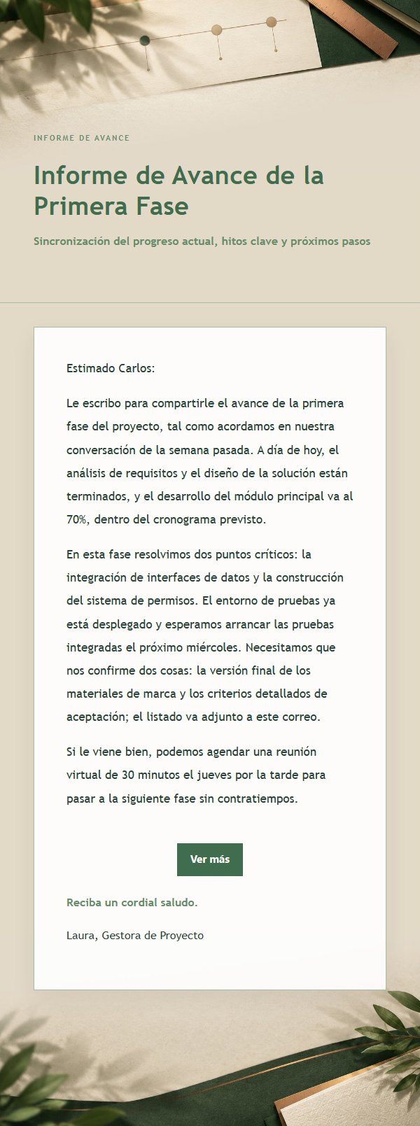Informe de Avance de Proyecto en Cobre y Bosque