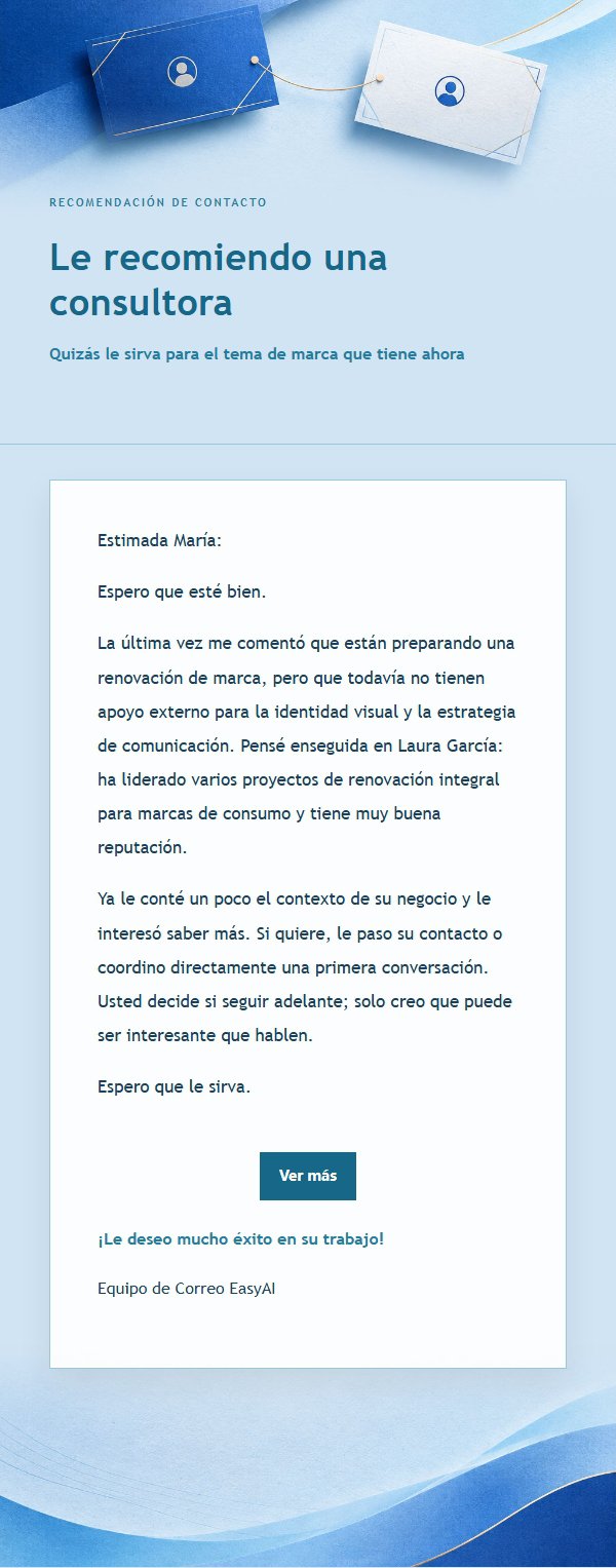 Correo de Recomendación Comercial Azul Cobalto 2