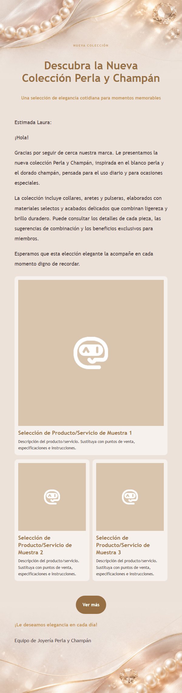 Campaña de Joyería Perla y Champán