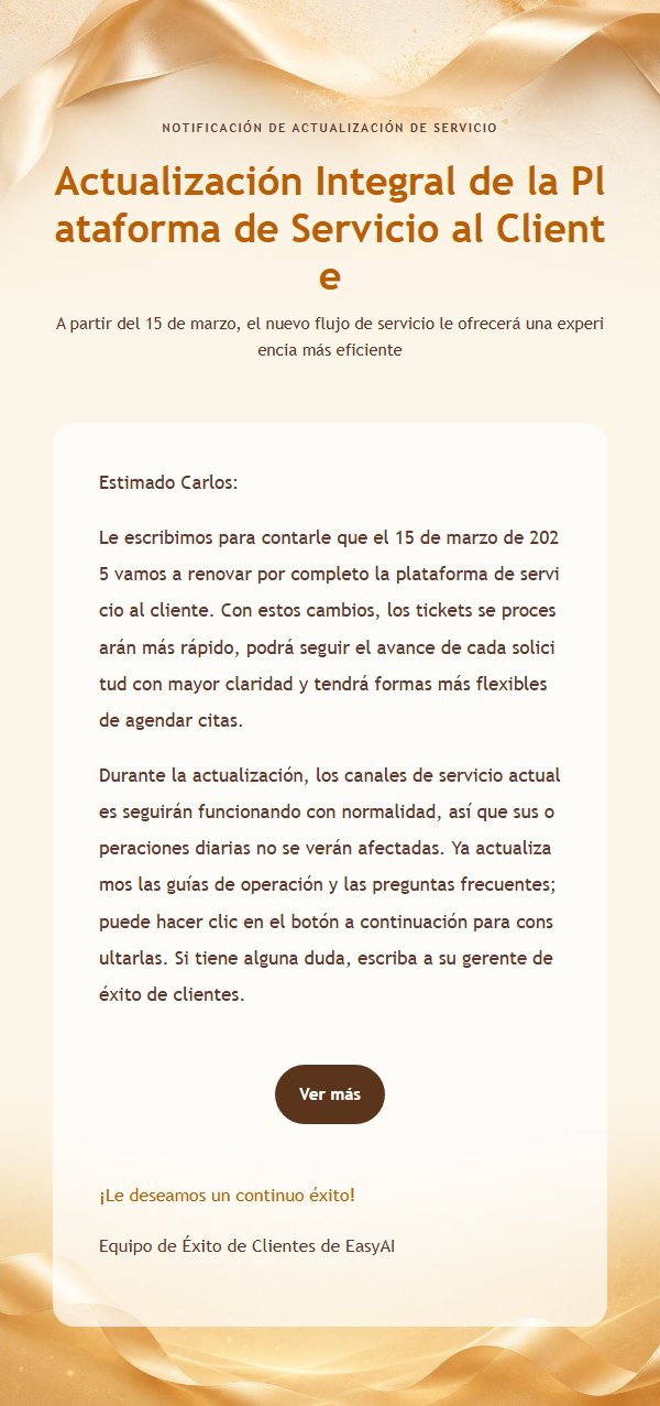 Carta de Notificación Comercial con Cinta Dorada