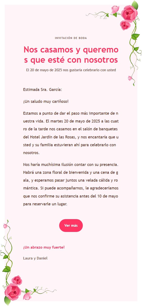 Carta Floral Romántica Multiuso