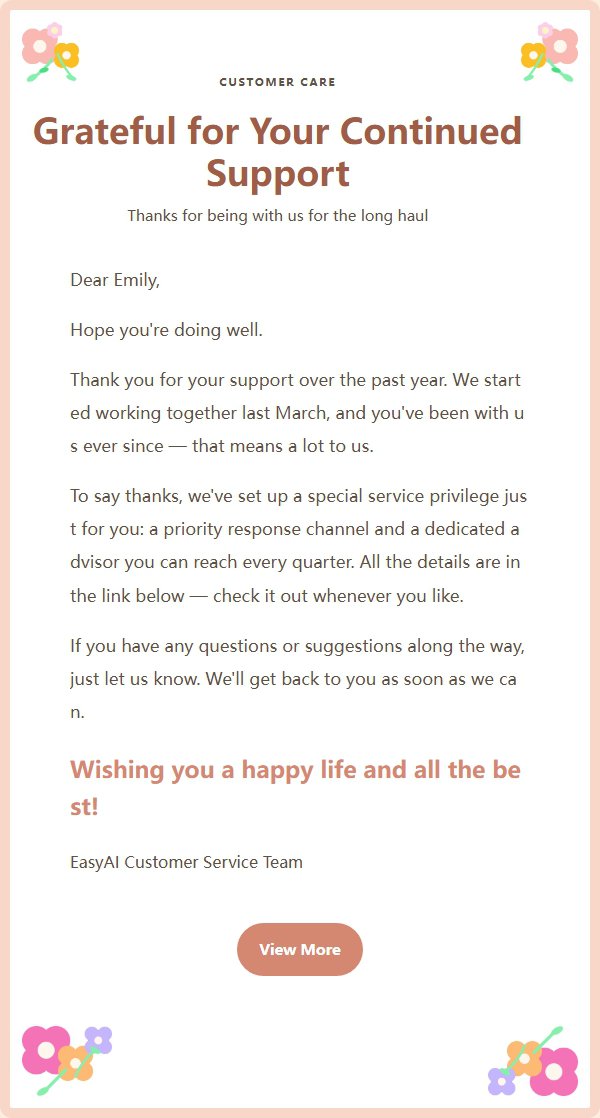 Floral Letterhead Warm Thank-You Email 2