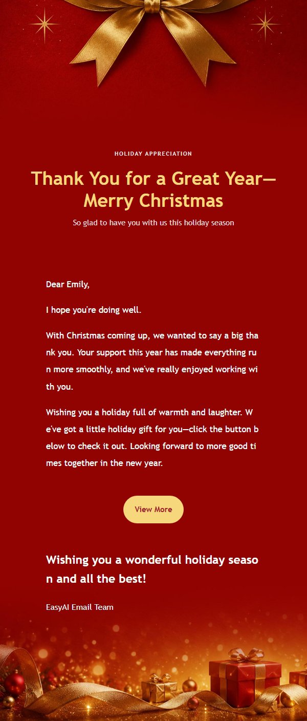 Classic Red & Gold Christmas Greeting Card 2
