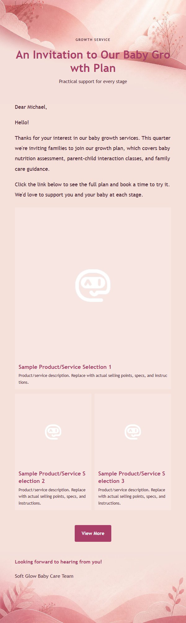 Rose Berry Soft Glow Baby Marketing Email 2