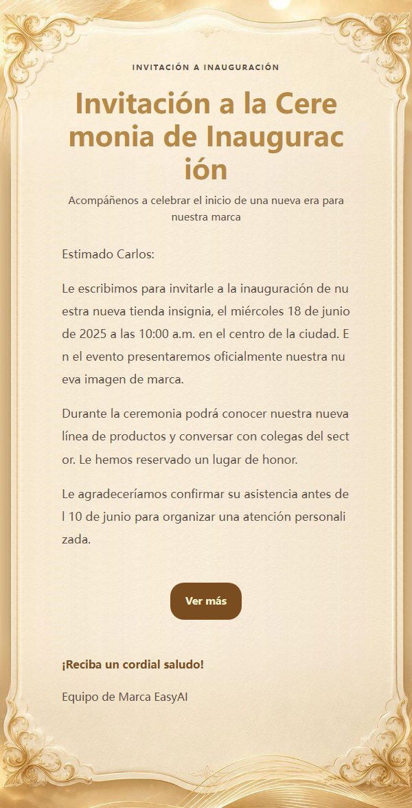 Invitación de Gala con Filigrana Dorada