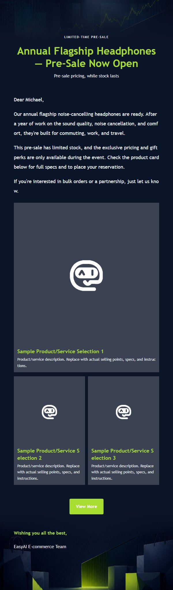 Navy Lime Signal E-commerce Marketing Email 2