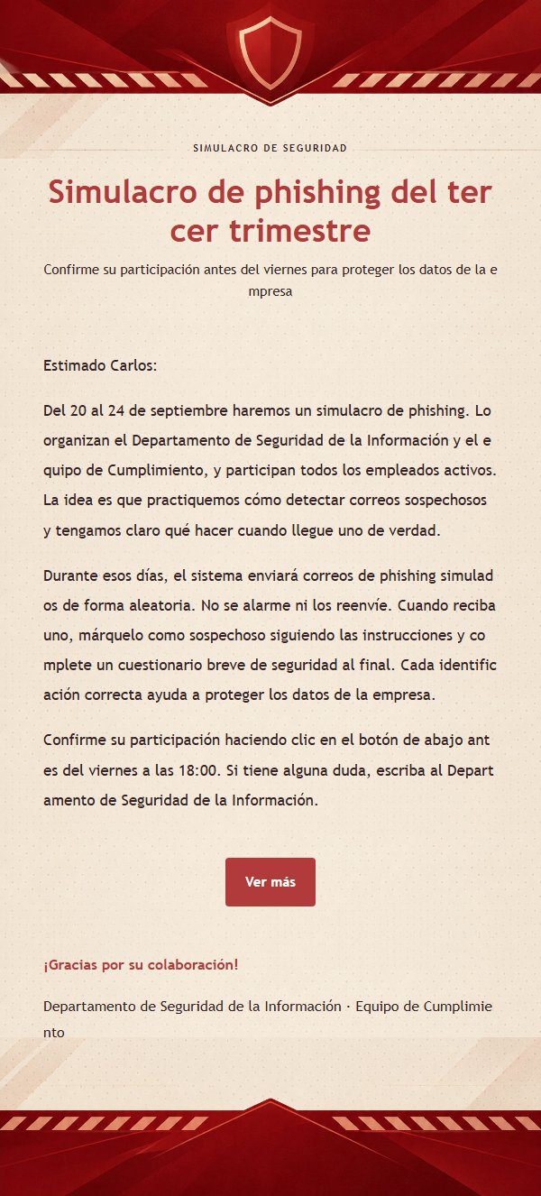 Notificación de Simulación de Seguridad