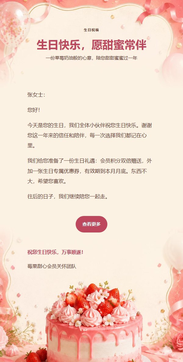 莓果甜心生日礼赞贺卡邮件