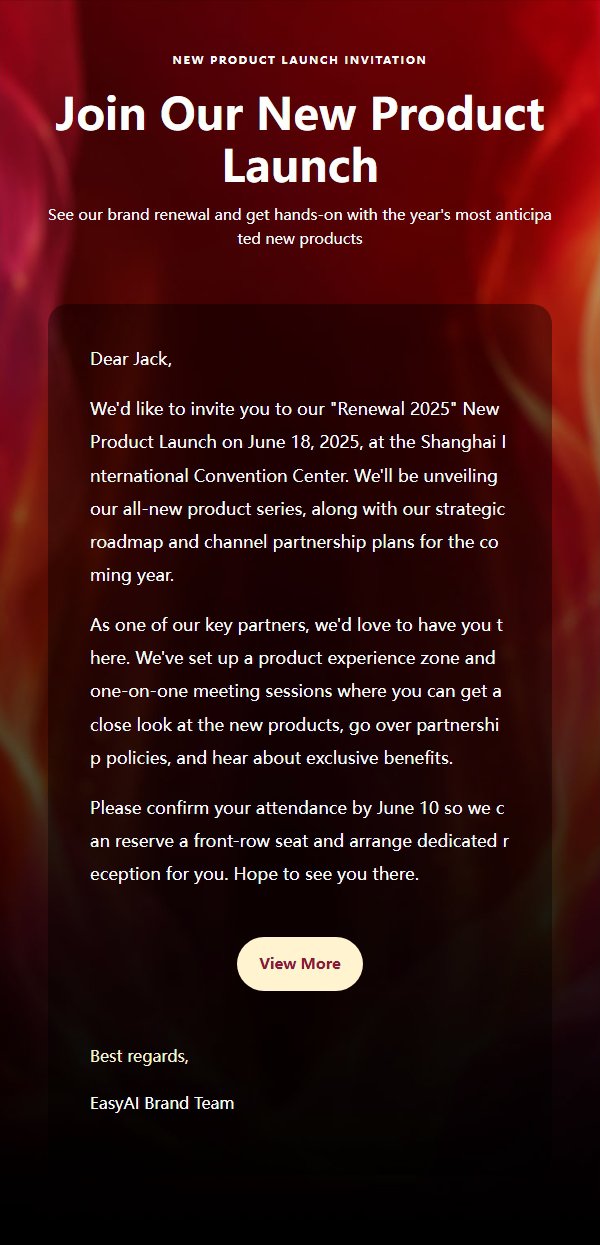 Red-Orange Flame Product Launch Invitation