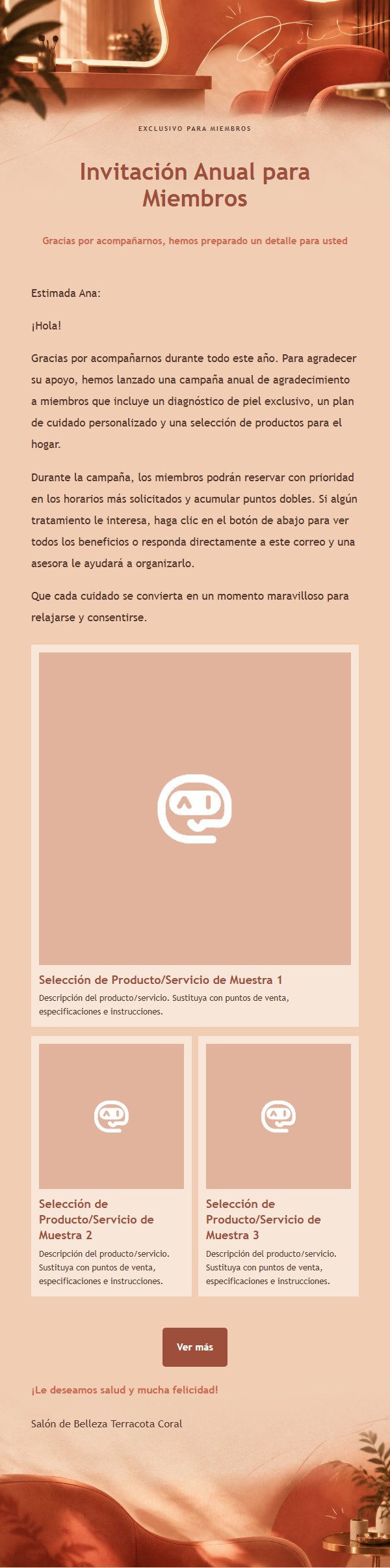 Correo de Salón Belleza Terracota 2