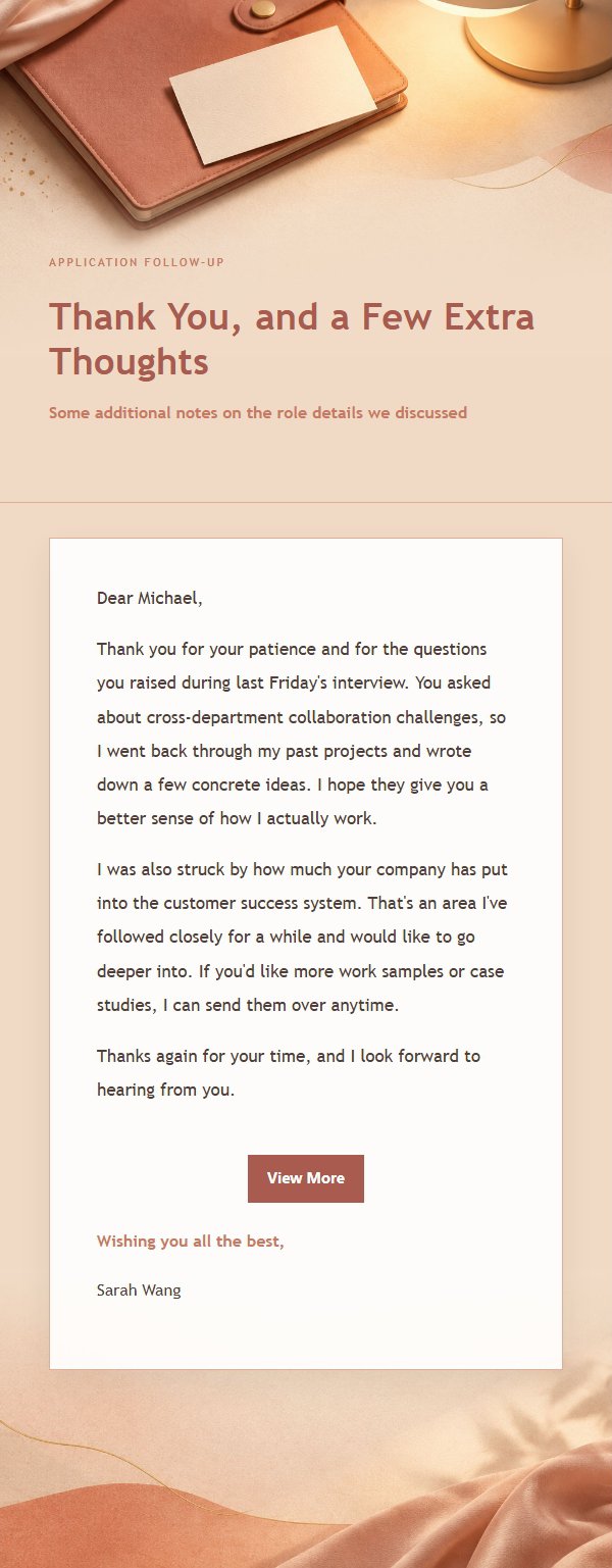 Coral Champagne Interview Thank-You Email 2