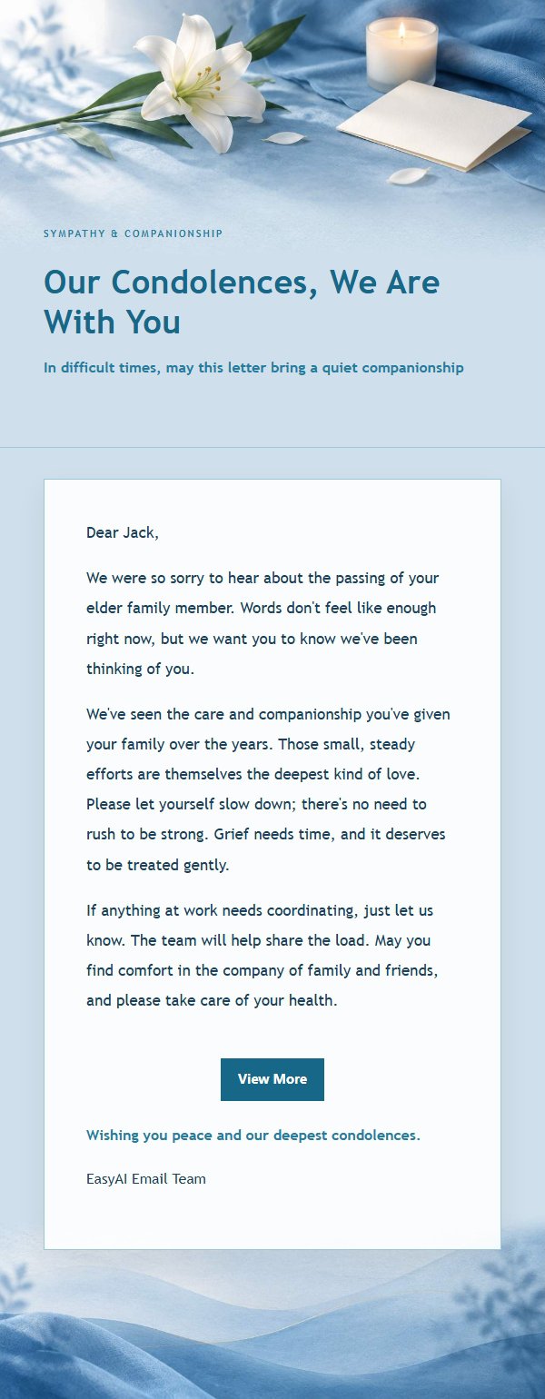 Cobalt Blue Sympathy & Companionship Email