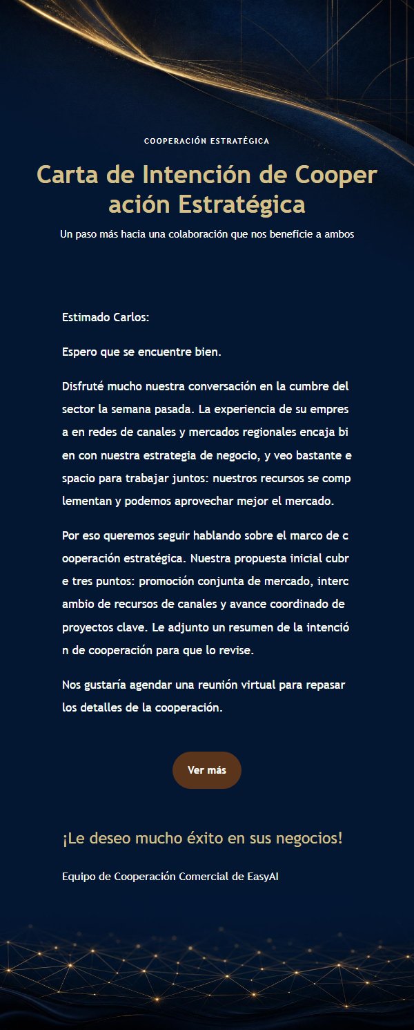 Carta de Cooperación Azul Profundo y Oro