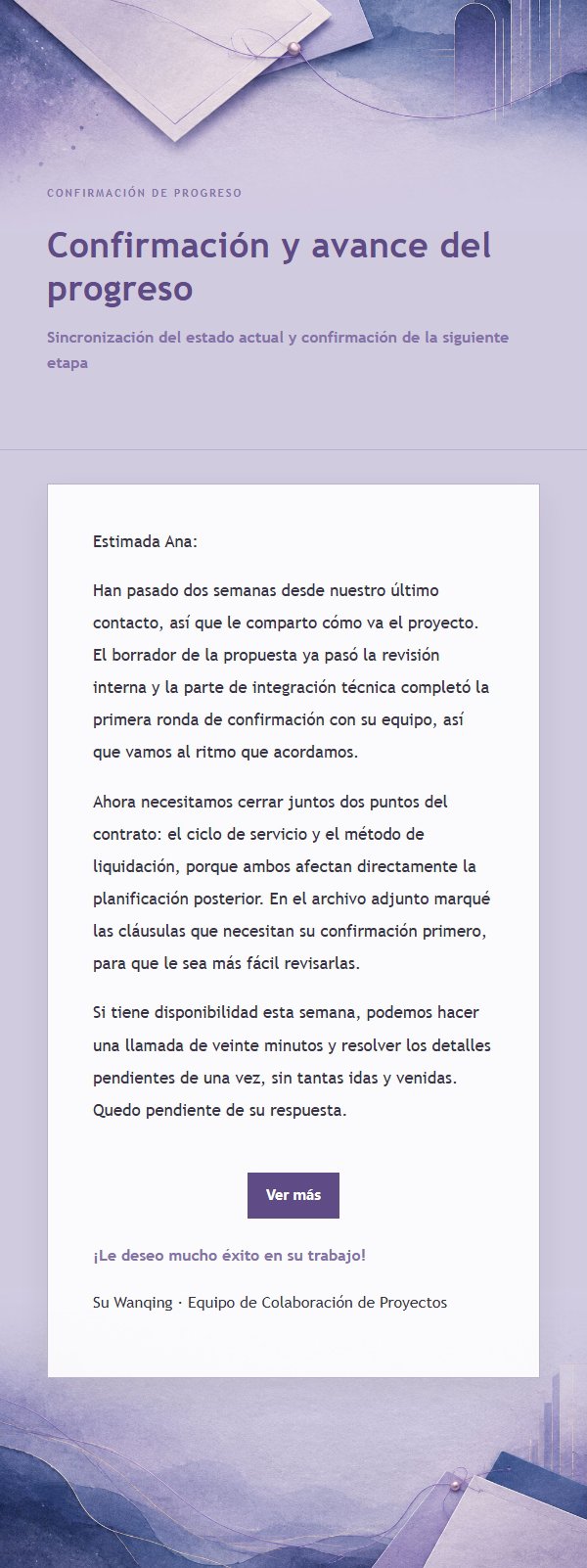 Correo de Seguimiento Comercial Lila Tinta 2