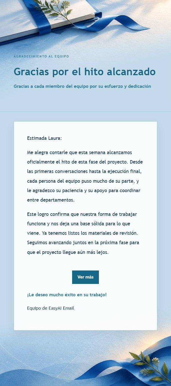 Correo de Agradecimiento por Proyecto Finalizado en Azul Cobalto 2