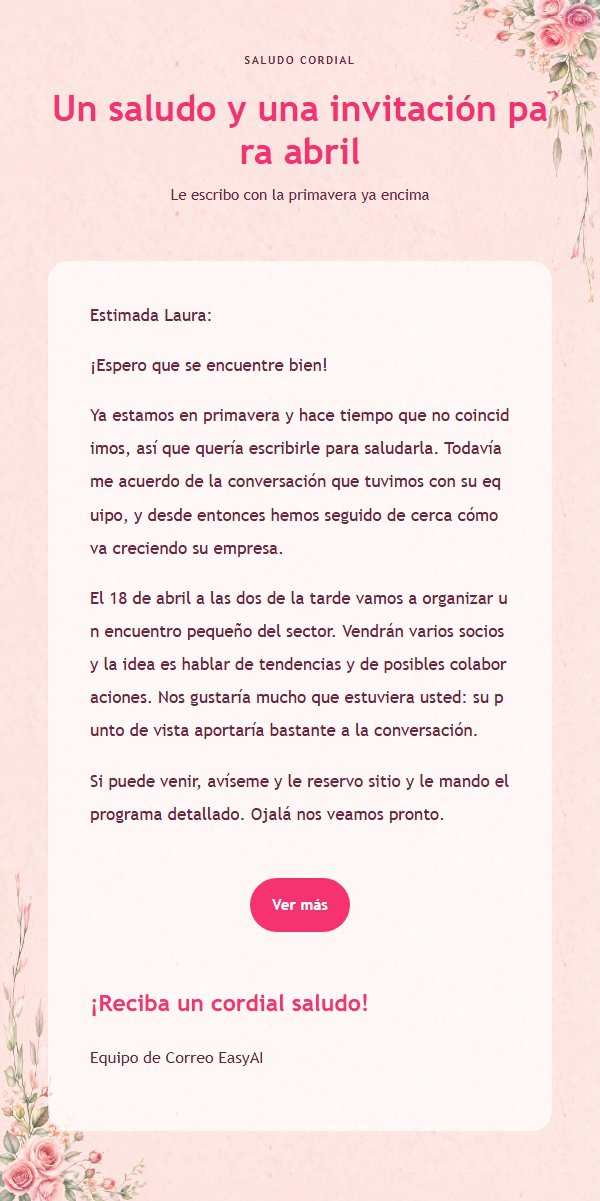 Carta de Saludo Rosa Floral