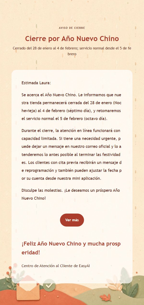 Aviso de Vacaciones Coral y Luz Solar 2