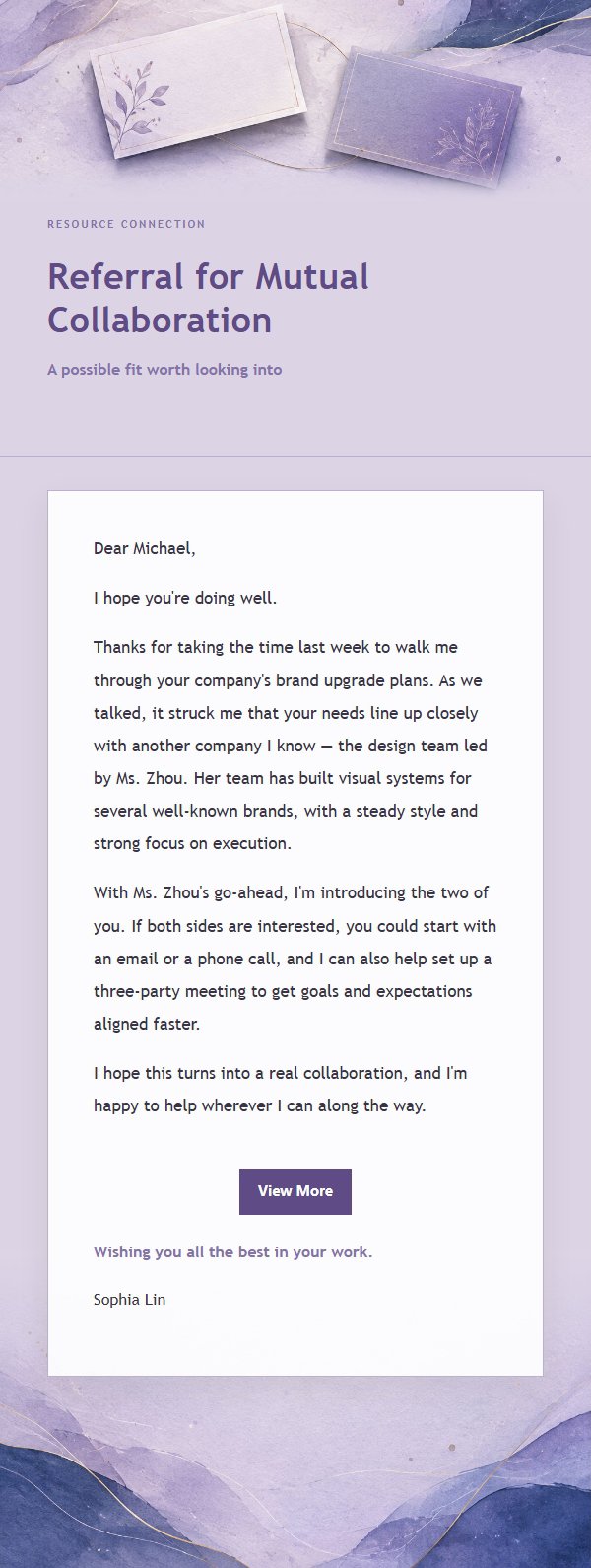 Lilac Ink Business Referral Email 2
