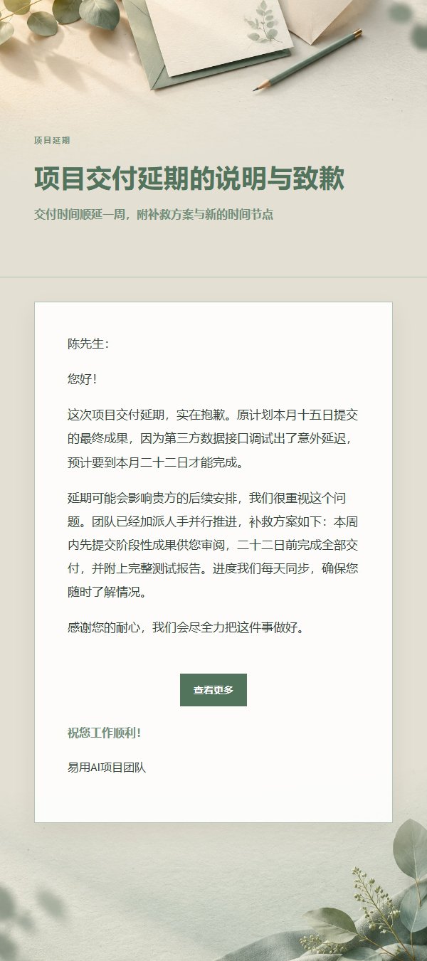 鼠尾草象牙延期致歉邮件 2
