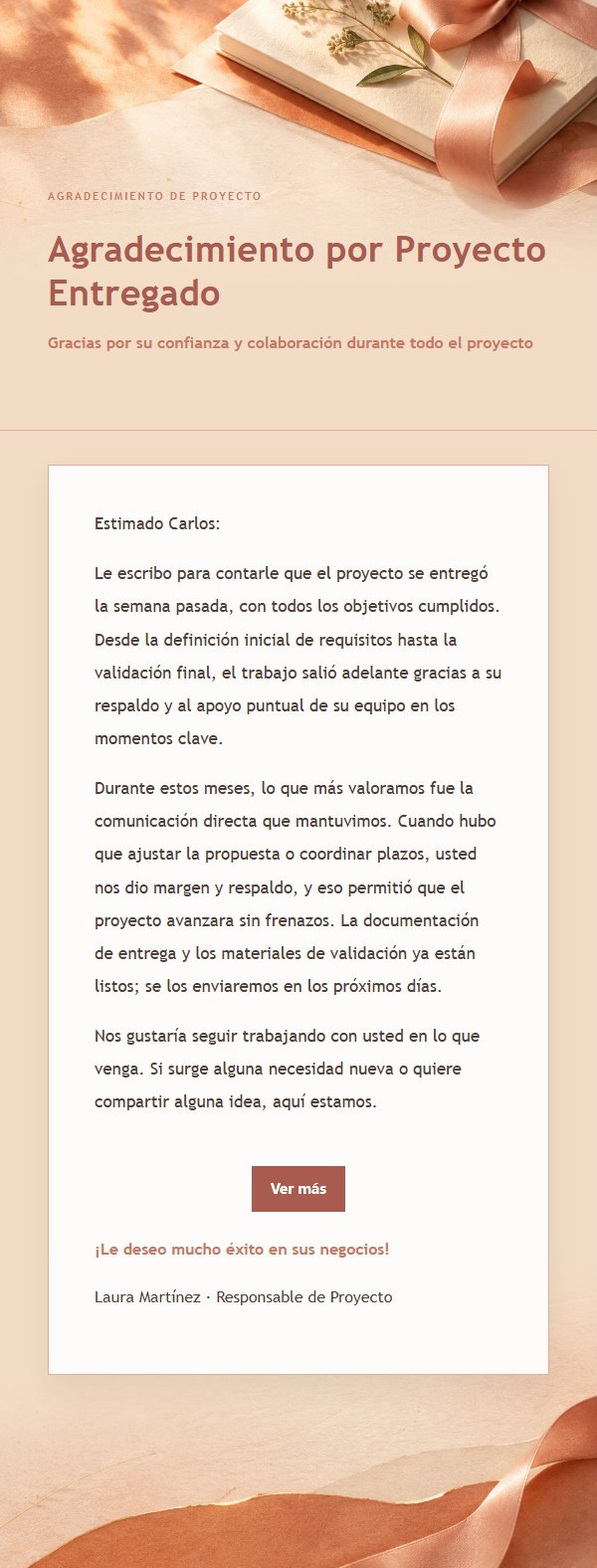 Correo de Agradecimiento Proyecto Coral Champán