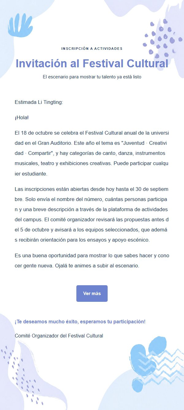 Aviso Escolar Acuarela Azul 2