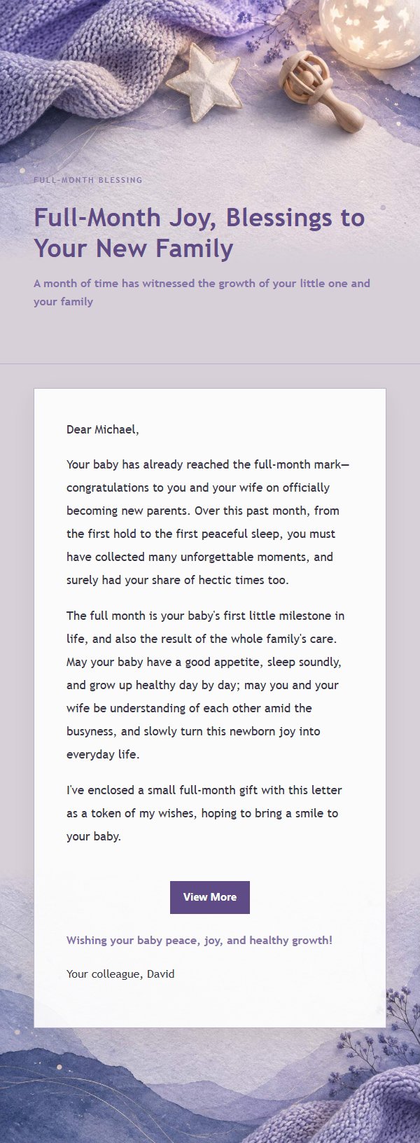 Lilac Ink Newborn Blessing Letter 2