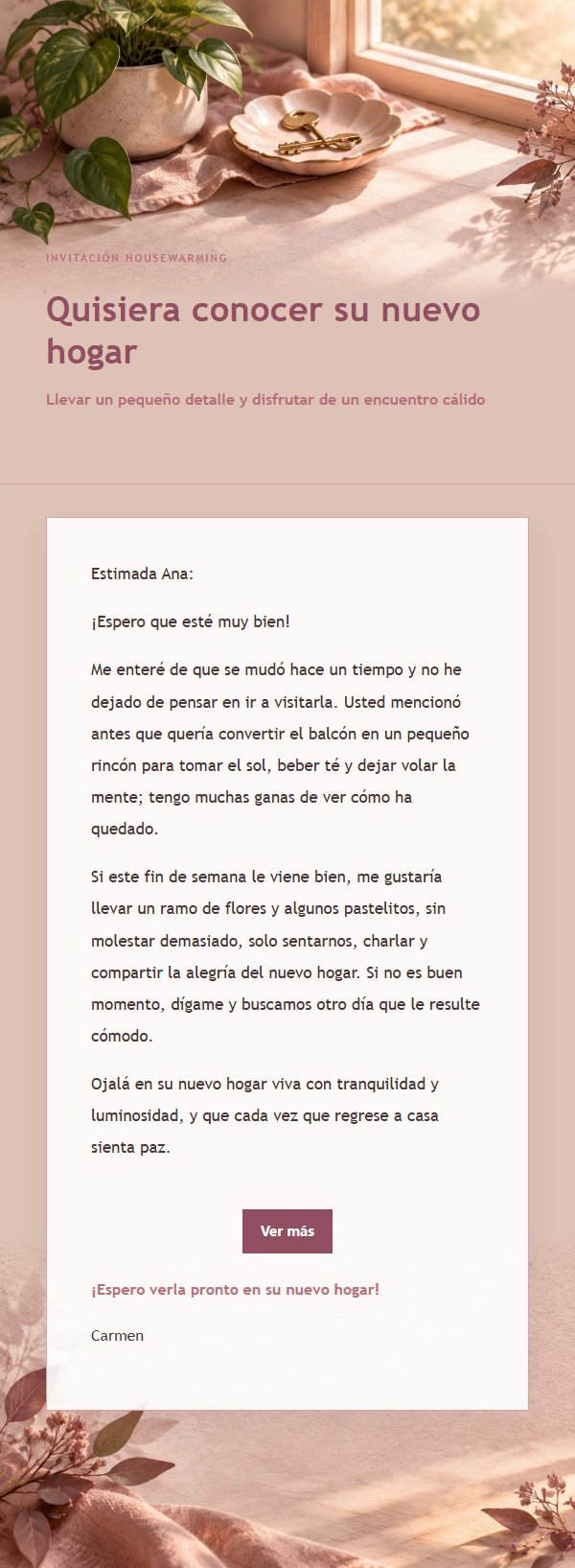 Carta de Bendición por Mudanza Estilo Editorial Rosa 2