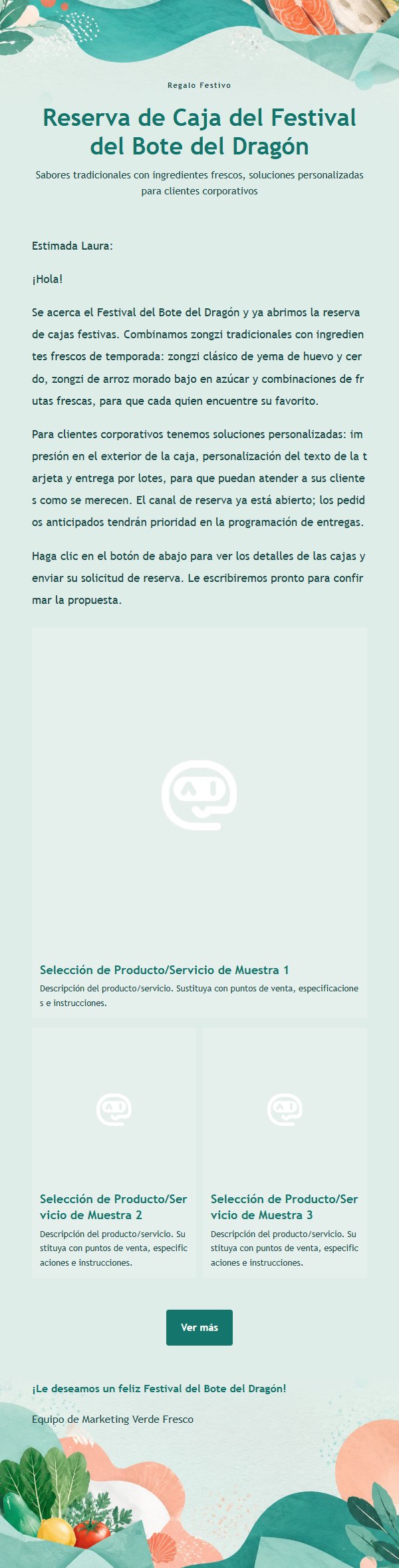 Correo de Marketing Fresco Verde y Coral 2