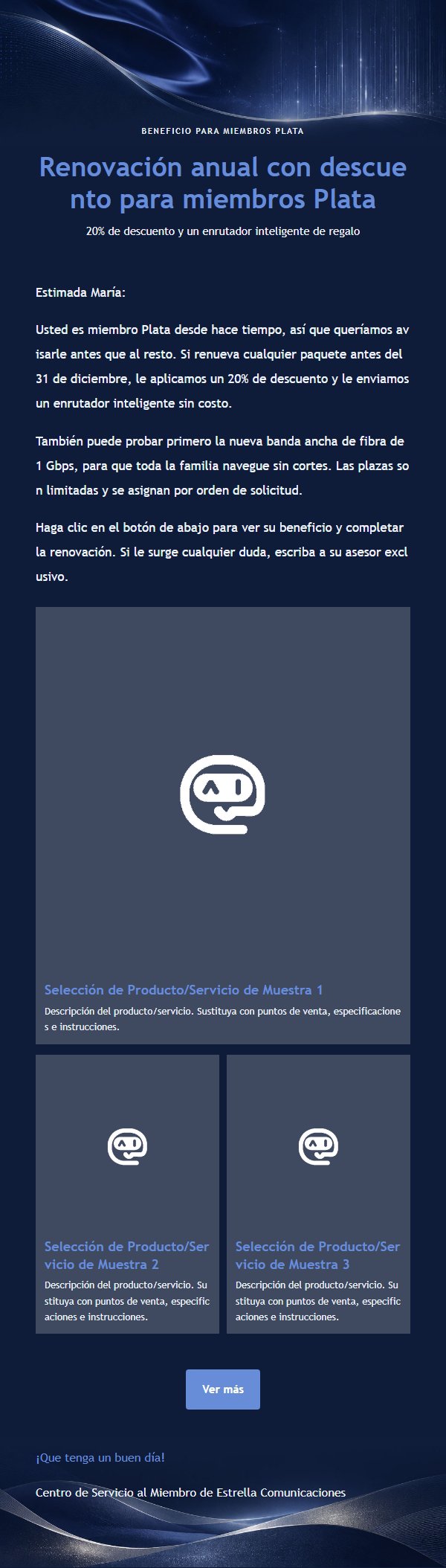 Carta de Promoción Premium Zafiro y Plata 2