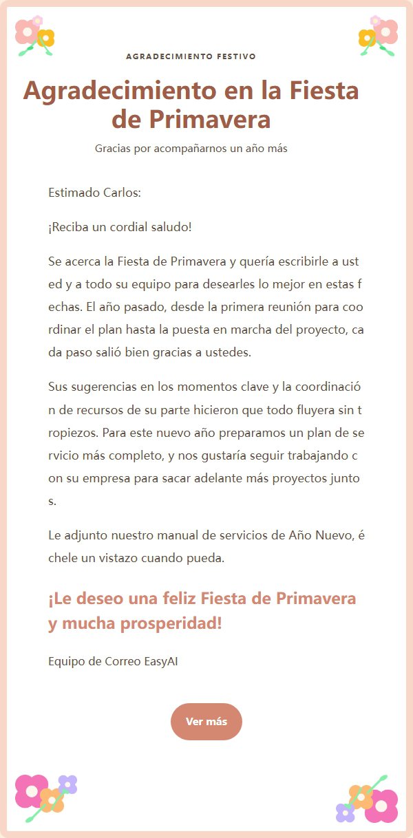 Carta de Agradecimiento con Flores y Papelería