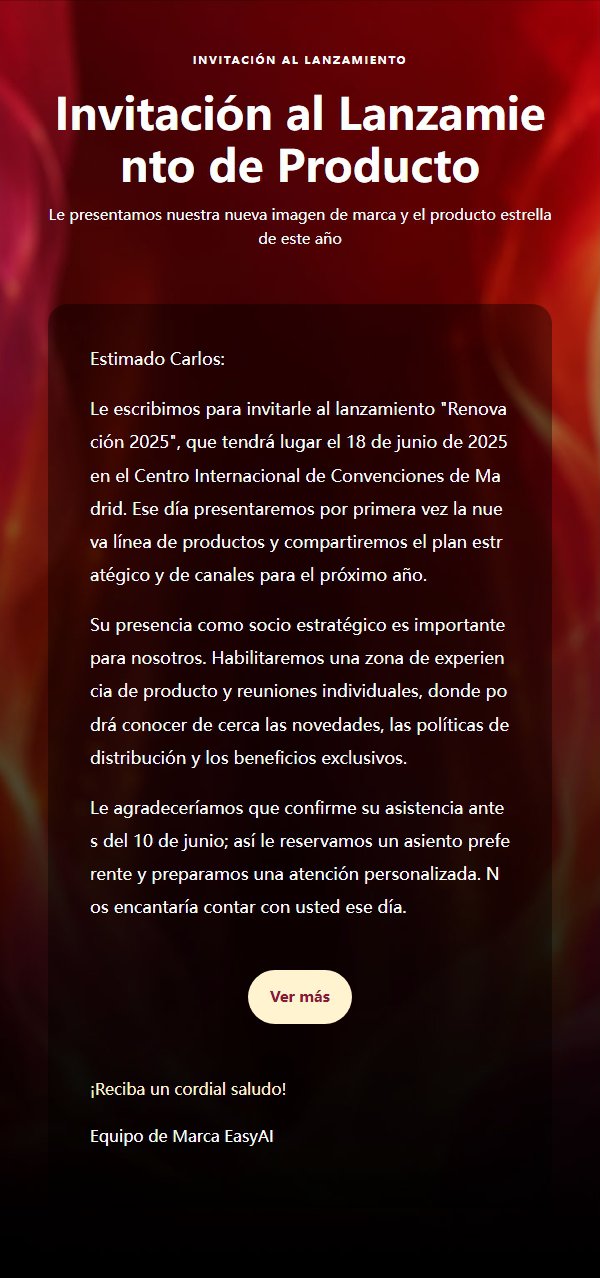 Invitación Lanzamiento Llama Roja