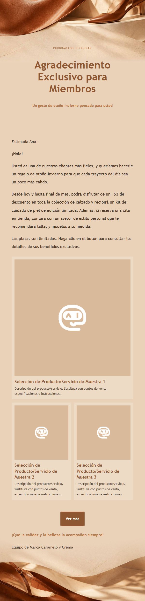 Campaña de Calzado Caramelo y Crema 2