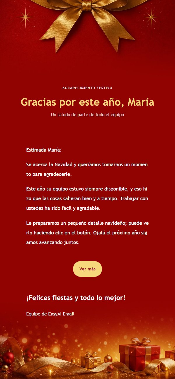 Tarjeta Navideña Roja y Dorada Clásica 2