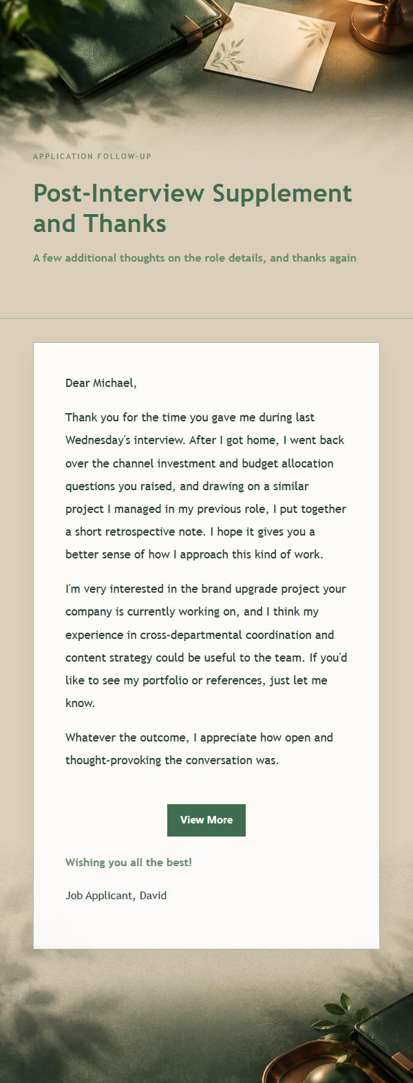 Forest Copper Post-Interview Thank-You Email 2