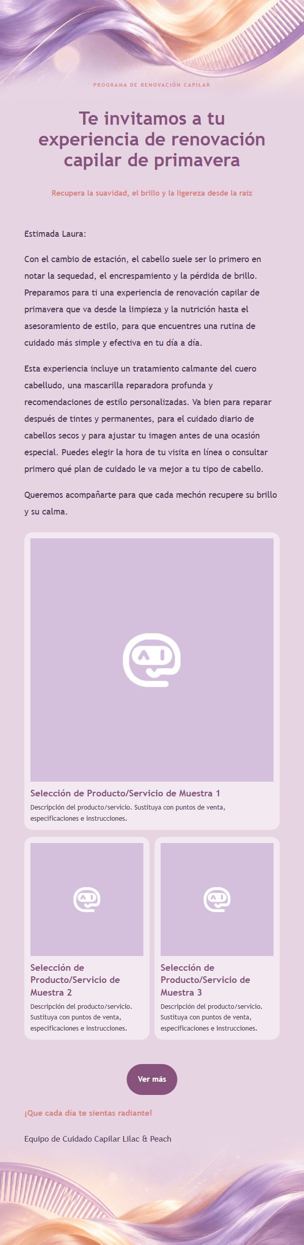 Campaña Renovación Capilar Lila y Melocotón