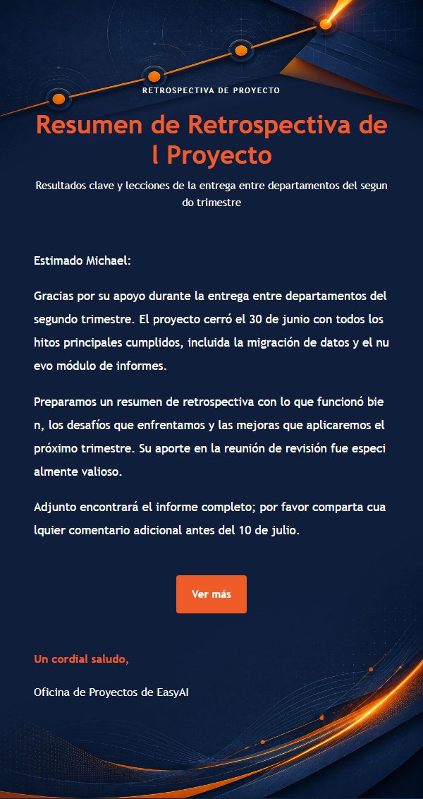 Correo de Hito de Proyecto Naranja y Azul Marino 2