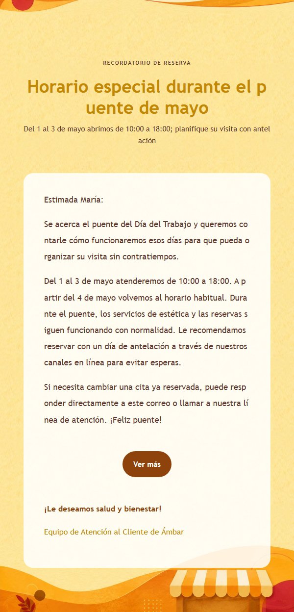 Aviso de Cambio de Horario Ámbar Naranja 2