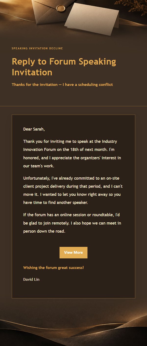 Charcoal Amber Polite Decline Email 2