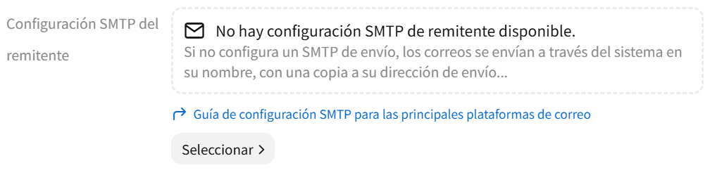 Configuración SMTP del remitente
