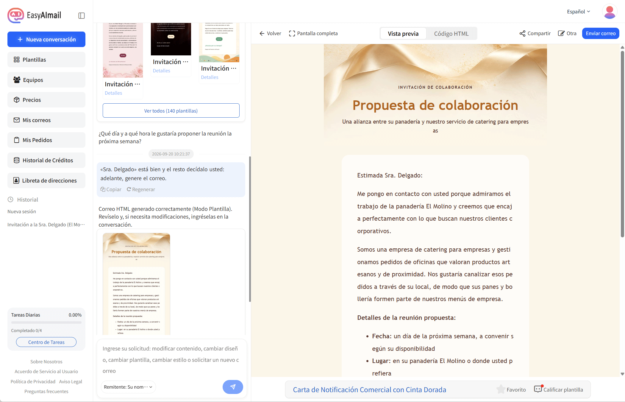 Vista de la conversación