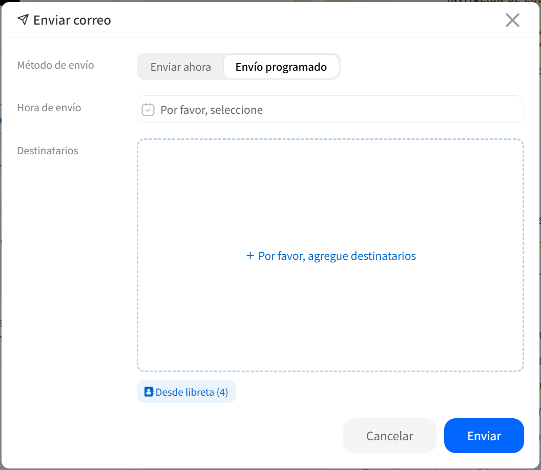 Envío programado